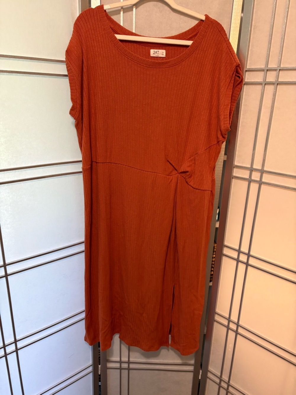 Women’s Midi Dress in Rust Orange